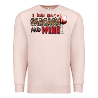 Pale Pink i run on sarcasm and wine Premium Sweatshirt - Zillion Design Studio