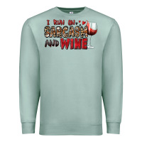 Seafoam i run on sarcasm and wine Premium Sweatshirt - Zillion Design Studio