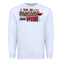 White i run on sarcasm and wine Premium Sweatshirt - Zillion Design Studio