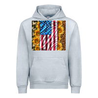 Heather Grey american realistic flag Urban Hoodie - AdoDesignShop
