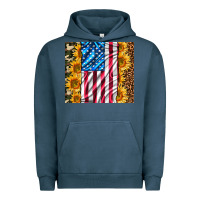 Pigment Midnight Navy american realistic flag Urban Hoodie - AdoDesignShop