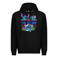 Black preview flower stitch 5th grade Premium Hoodie - AdoDesignShop