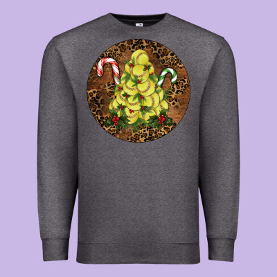 Premium Sweatshirt Softball leopard christmas