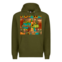 Army Green hello fall pumpkin Premium Hoodie - JahusDesignShop