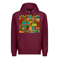 Burgundy hello fall pumpkin Premium Hoodie - JahusDesignShop