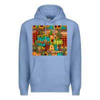 Colony Blue hello fall pumpkin Premium Hoodie - JahusDesignShop