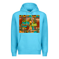 Ocean Blue hello fall pumpkin Premium Hoodie - JahusDesignShop
