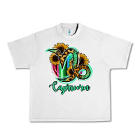 Lunar Rock Capricorn Zodiac Sign Sunflower Leopard Serape Urban Heavy Tee - RanaPortraitStore