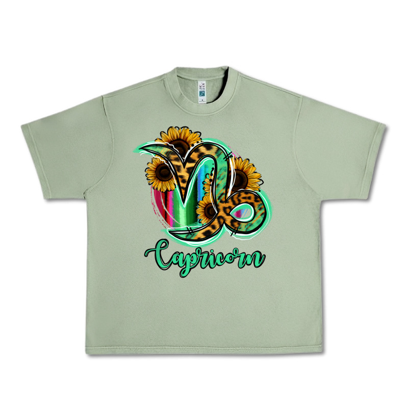 Capricorn Zodiac Sign Sunflower Leopard Serape Urban Heavy Tee by RanaPortraitStore | Teevron