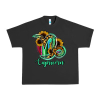 Pigment Black Capricorn Zodiac Sign Sunflower Leopard Serape Urban Heavy Tee - RanaPortraitStore
