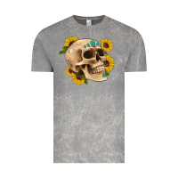 Cloud Rock skull flowers and gemstone Vintage Tee - Artiststas