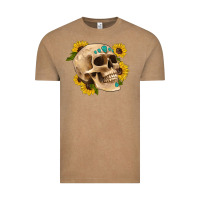 Vintage Coffee skull flowers and gemstone Vintage Tee - Artiststas