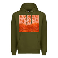 Army Green orange glitter star Premium Hoodie - JahusDesignShop