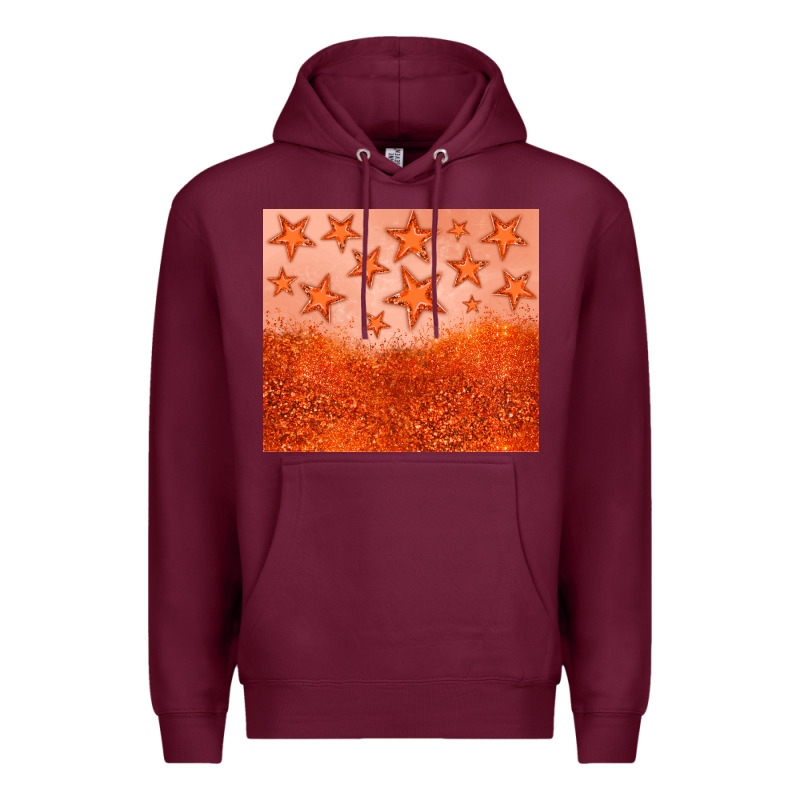 Orange Glitter Star Premium Hoodie by JahusDesignShop | Teevron