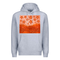 Heather Grey orange glitter star Premium Hoodie - JahusDesignShop