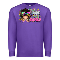 Purple 80s made 90s raised messy bun Premium Sweatshirt - texasbilliewilder