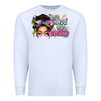 White 80s made 90s raised messy bun Premium Sweatshirt - texasbilliewilder