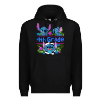 Black preview flower stitch 4 th grade Premium Hoodie - AdoDesignShop