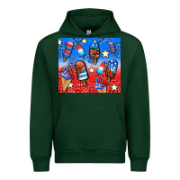Forest Green american popsicle and stars Urban Hoodie - AdoDesignShop