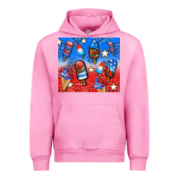 Fuchsia Pink american popsicle and stars Urban Hoodie - AdoDesignShop