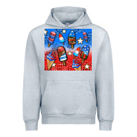 Heather Grey american popsicle and stars Urban Hoodie - AdoDesignShop