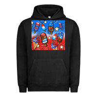 Pigment Black american popsicle and stars Urban Hoodie - AdoDesignShop