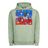 Pigment Oil Green american popsicle and stars Urban Hoodie - AdoDesignShop