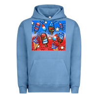 Pigment Pebble Blue american popsicle and stars Urban Hoodie - AdoDesignShop