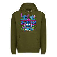 Army Green preview flower stitch 3rd grade Premium Hoodie - AdoDesignShop