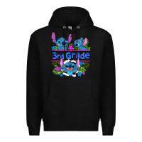 Black preview flower stitch 3rd grade Premium Hoodie - AdoDesignShop