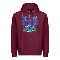 Burgundy preview flower stitch 3rd grade Premium Hoodie - AdoDesignShop