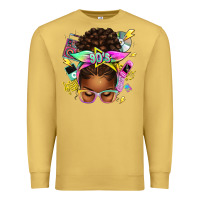 Antique Gold 90s afro messy bun Premium Sweatshirt - texasbilliewilder