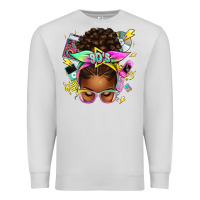 Dove Grey 90s afro messy bun Premium Sweatshirt - texasbilliewilder