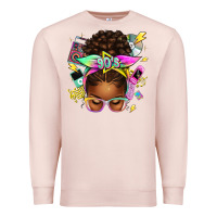 Pale Pink 90s afro messy bun Premium Sweatshirt - texasbilliewilder
