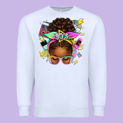 Premium Sweatshirt 90s afro messy bun
