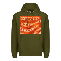 Army Green orange glitter heart Premium Hoodie - JahusDesignShop