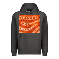 Charcoal Heather orange glitter heart Premium Hoodie - JahusDesignShop