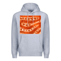 Heather Grey orange glitter heart Premium Hoodie - JahusDesignShop