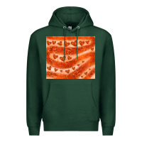 Sports Green orange glitter heart Premium Hoodie - JahusDesignShop