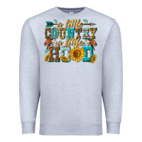 Heather Grey a little country a little hood Premium Sweatshirt - texasbilliewilder