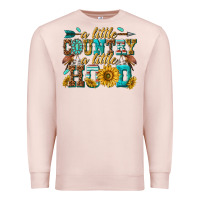 Pale Pink a little country a little hood Premium Sweatshirt - texasbilliewilder