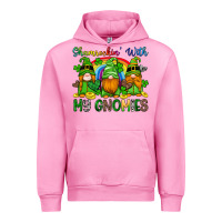 Fuchsia Pink shamrockin with my gnomies Urban Hoodie - Artiststas