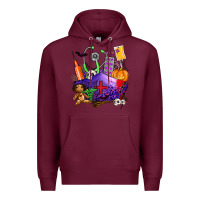 Burgundy zombie nurse   halloween Premium Hoodie - AdoDesignShop