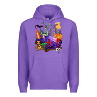 Purple zombie nurse   halloween Premium Hoodie - AdoDesignShop