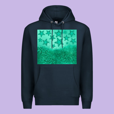 Green Glitter Star Premium Hoodie Designed By Jahusdesignshop