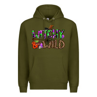 Army Green witchy and wild Premium Hoodie - AdoDesignShop