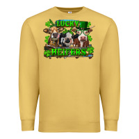 Antique Gold St Patricks Day Lucky Heifers Premium Sweatshirt - RanaPortraitStore