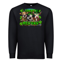 Black St Patricks Day Lucky Heifers Premium Sweatshirt - RanaPortraitStore