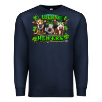 Navy St Patricks Day Lucky Heifers Premium Sweatshirt - RanaPortraitStore