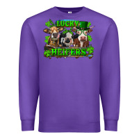 Purple St Patricks Day Lucky Heifers Premium Sweatshirt - RanaPortraitStore